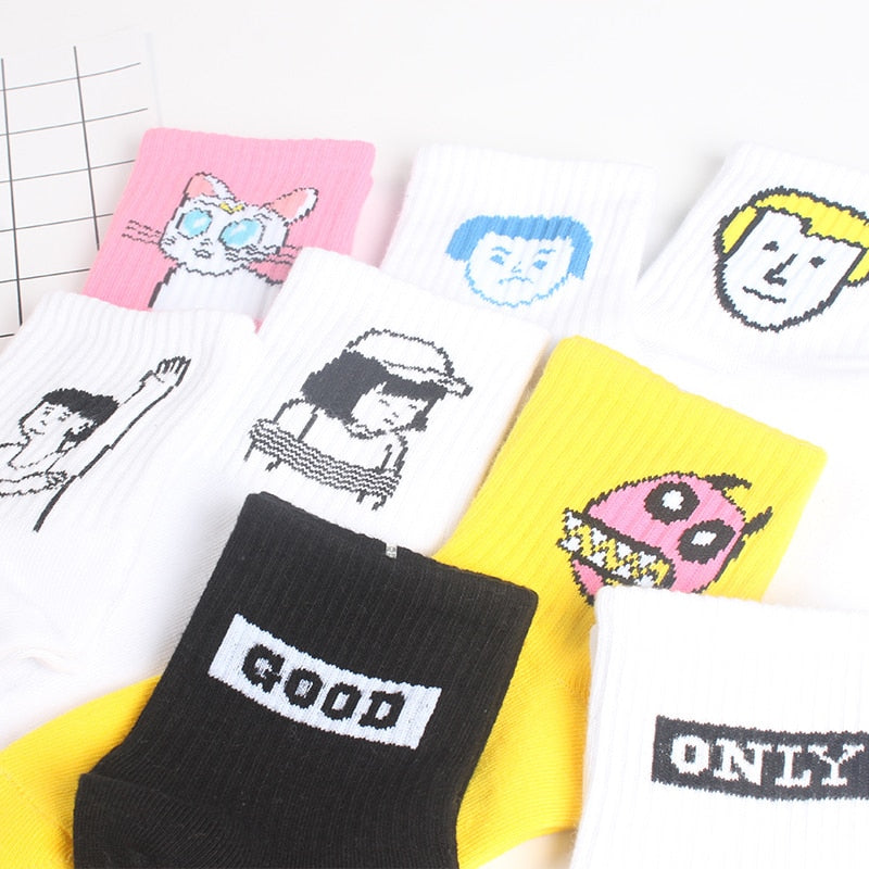 Cute Emoji Patterned Socks - Gymratslegacy