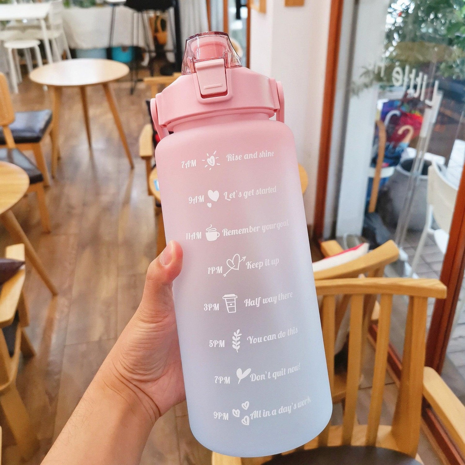 2L Motivational Water Bottle with Straw - Gymratslegacy