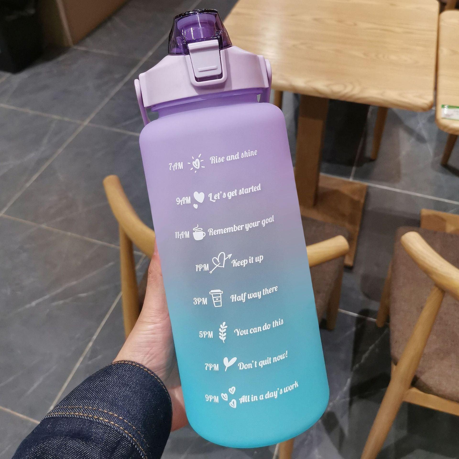 2L Motivational Water Bottle with Straw - Gymratslegacy