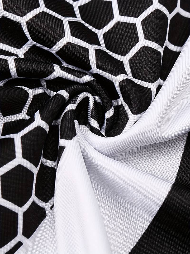 High-Waisted Honeycomb Print Leggings - Gymratslegacy