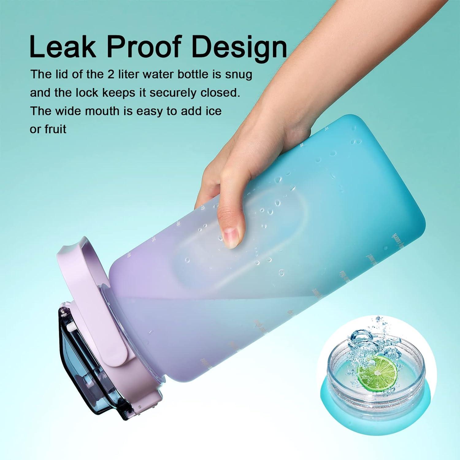 2L Motivational Water Bottle with Straw - Gymratslegacy