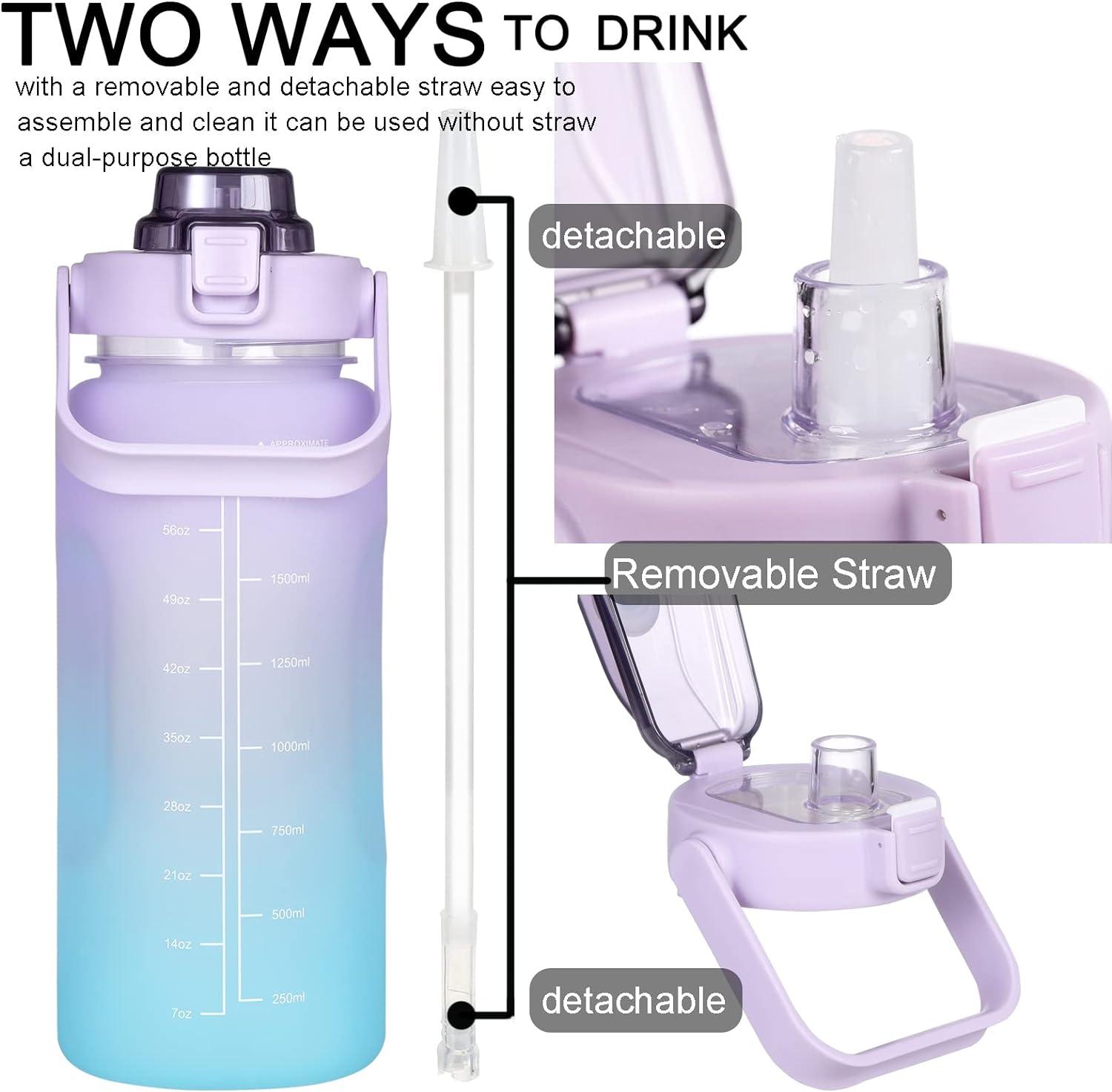 2L Motivational Water Bottle with Straw - Gymratslegacy